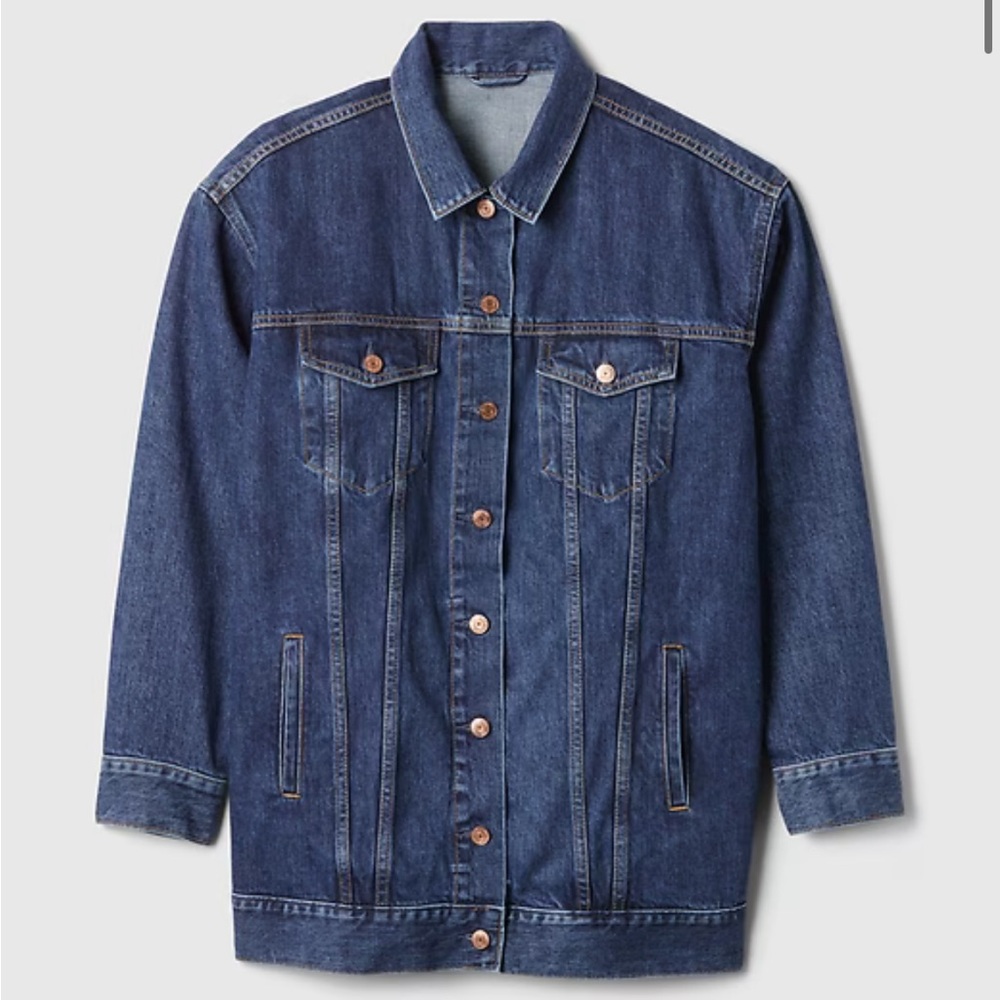 GAP indigo oversized icon denim jacket